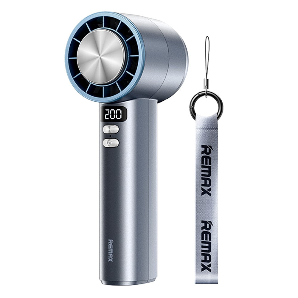 REMAX RS-SF12 Handheld High-Speed Fan with Strap Semiconductor Turbo Boost Digital Display Cooling Fan
