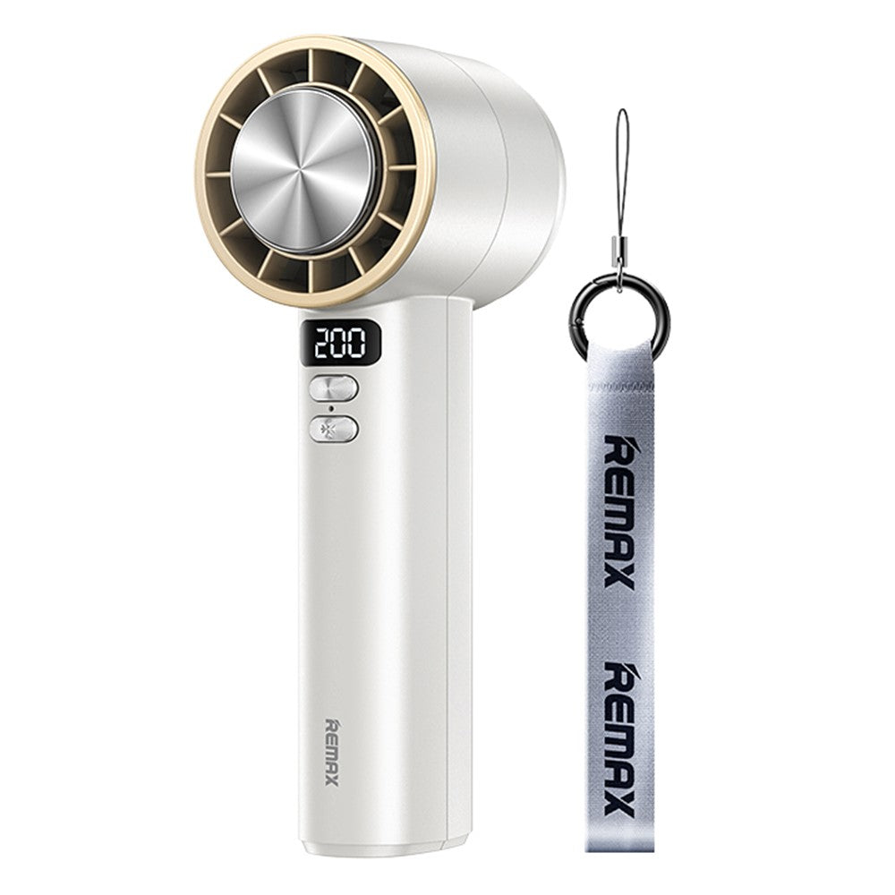 REMAX RS-SF12 Handheld High-Speed Fan with Strap Semiconductor Turbo Boost Digital Display Cooling Fan