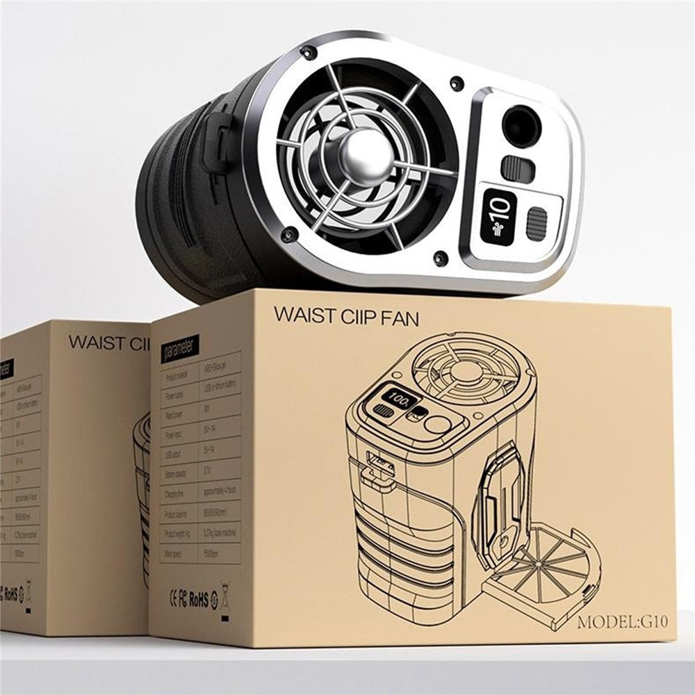 G10 Portable Waist Fan with Power Bank & LED Light