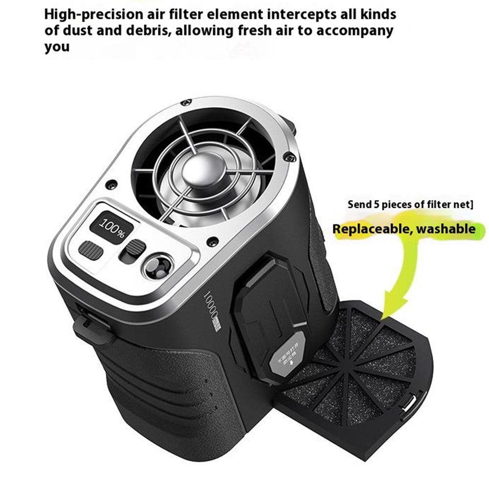 G10 Portable Waist Fan with Power Bank & LED Light