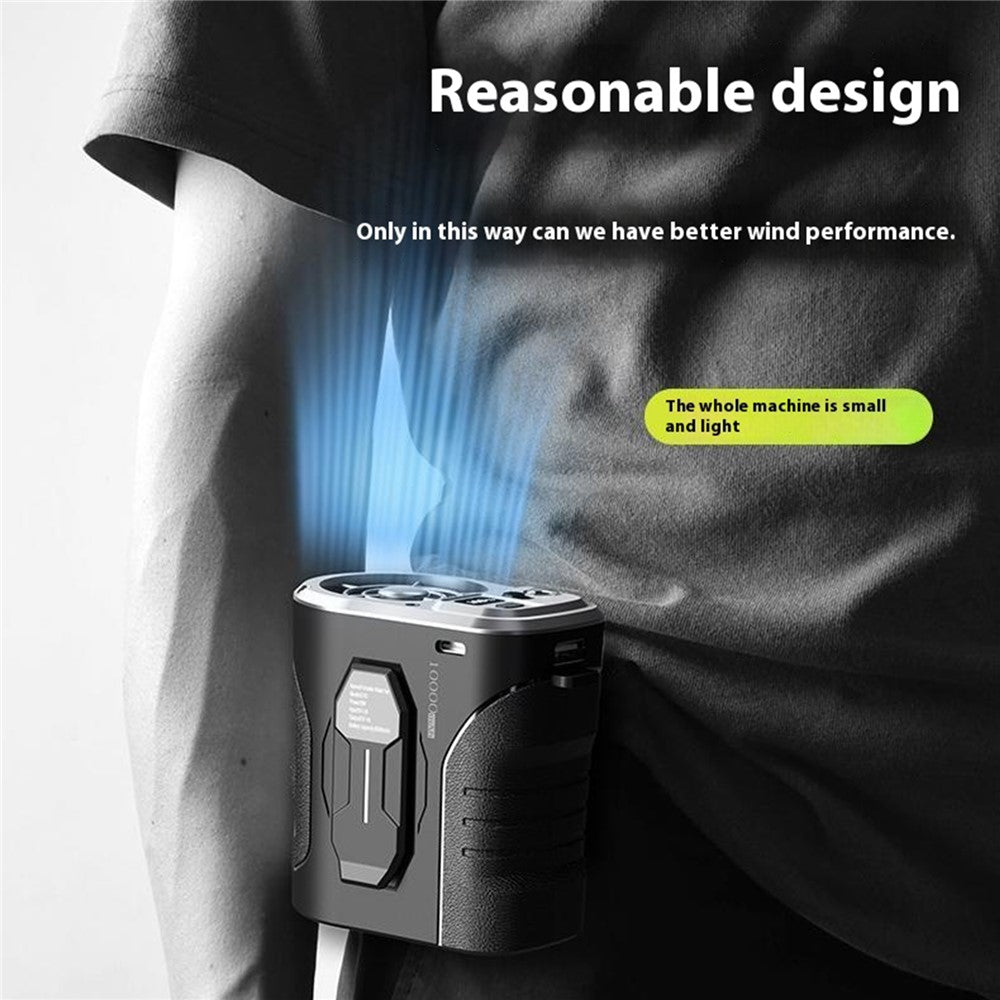 G10 Portable Waist Fan with Power Bank & LED Light