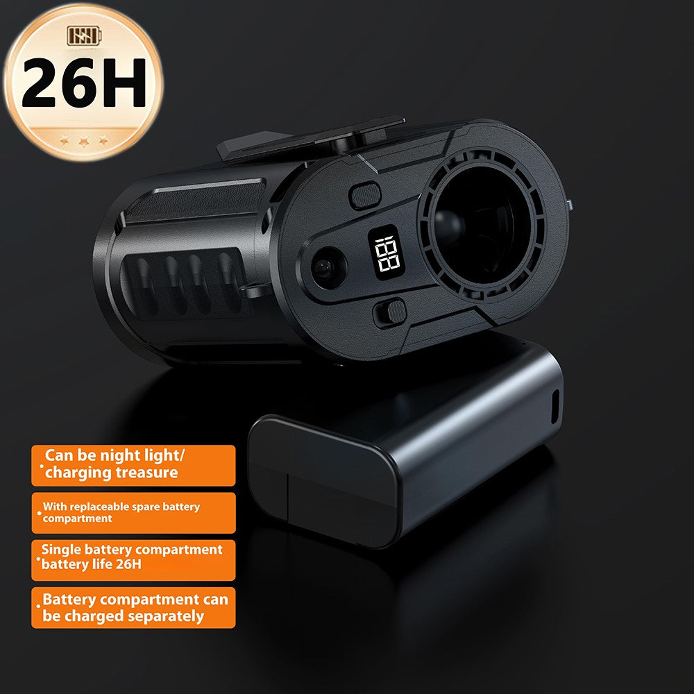 G20 Portable Waist Fan with LED Flashlight & Power Bank