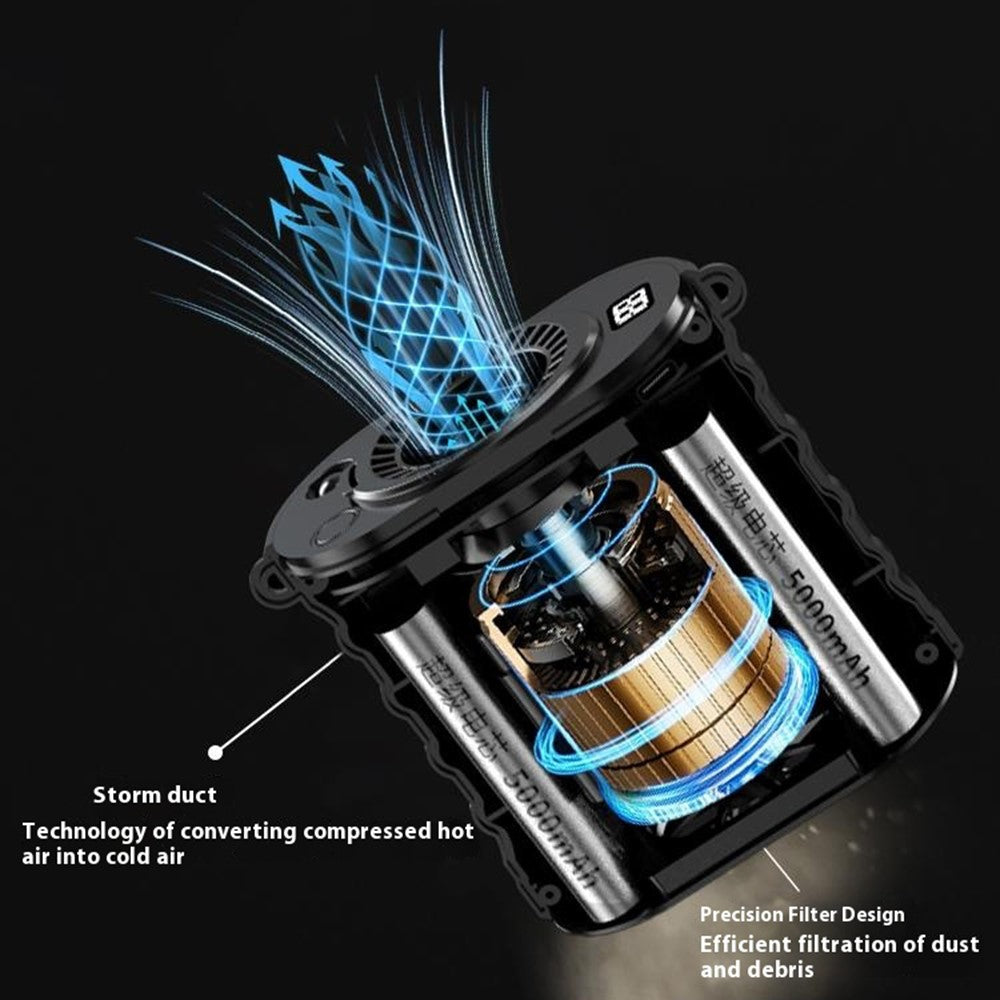 G20 Portable Waist Fan with LED Flashlight & Power Bank