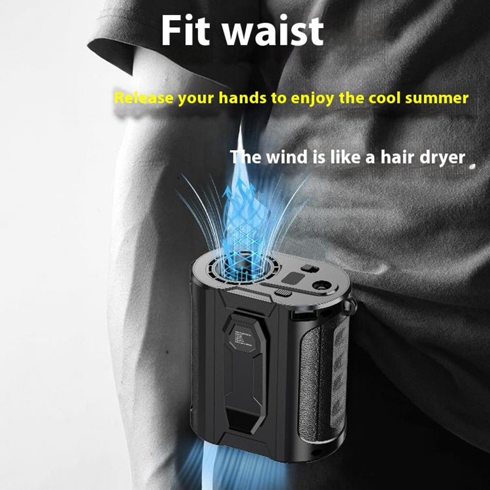 G20 Portable Waist Fan with LED Flashlight & Power Bank