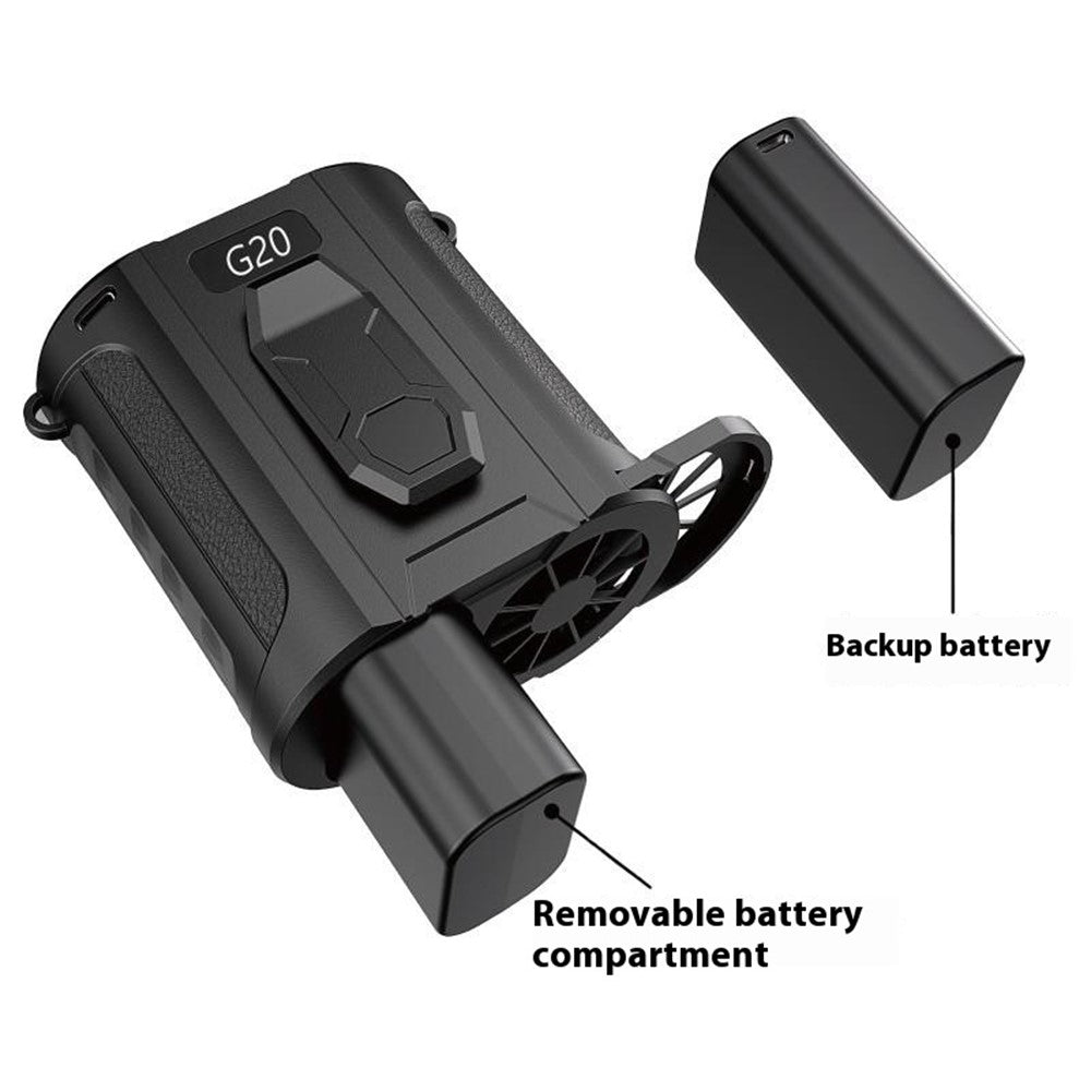 G20 Portable Waist Fan with LED Flashlight & Power Bank