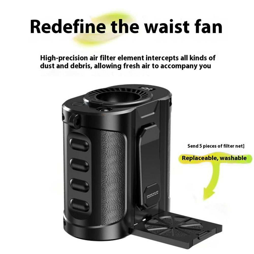 G30 Portable Waist Fan with Stand & LED Flashlight