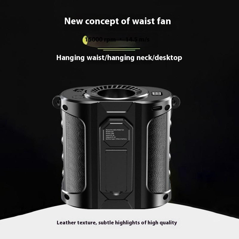 G30 Portable Waist Fan with Stand & LED Flashlight