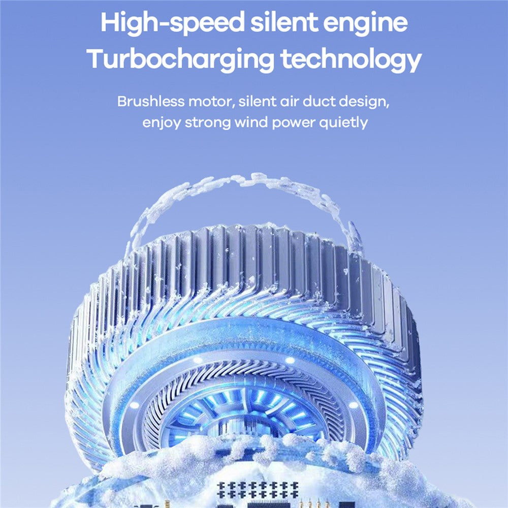 REMAX RS-SF27 Foldable Handheld Fan Semiconductor Cooling Digital Display 5-Speed Desktop Fan