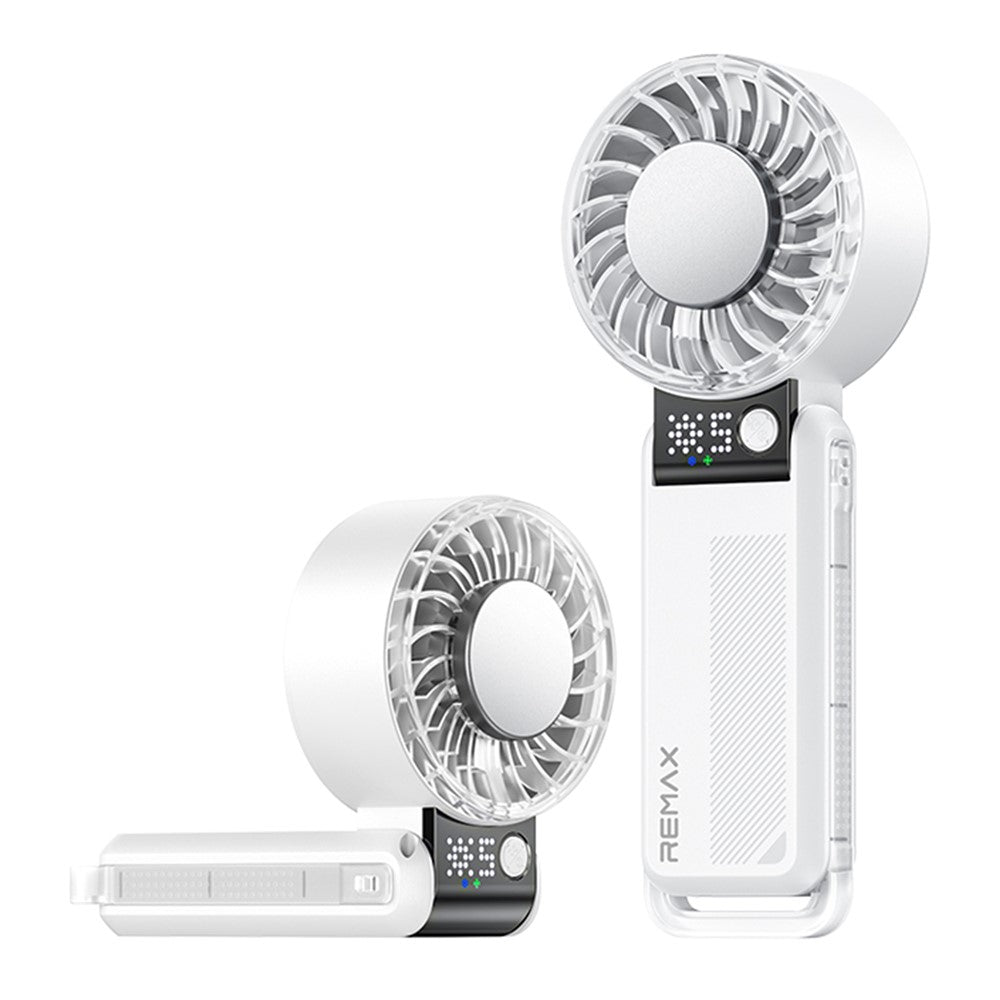 REMAX RS-SF27 Foldable Handheld Fan Semiconductor Cooling Digital Display 5-Speed Desktop Fan