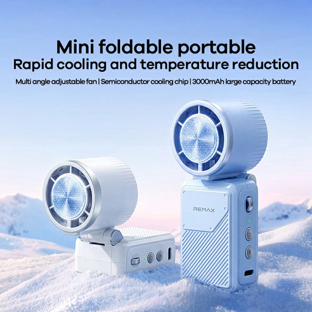 REMAX RS-SF35 Mini Foldable Cooling Fan 3000mAh Portable Desktop Handheld Fan for Travel Outdoor