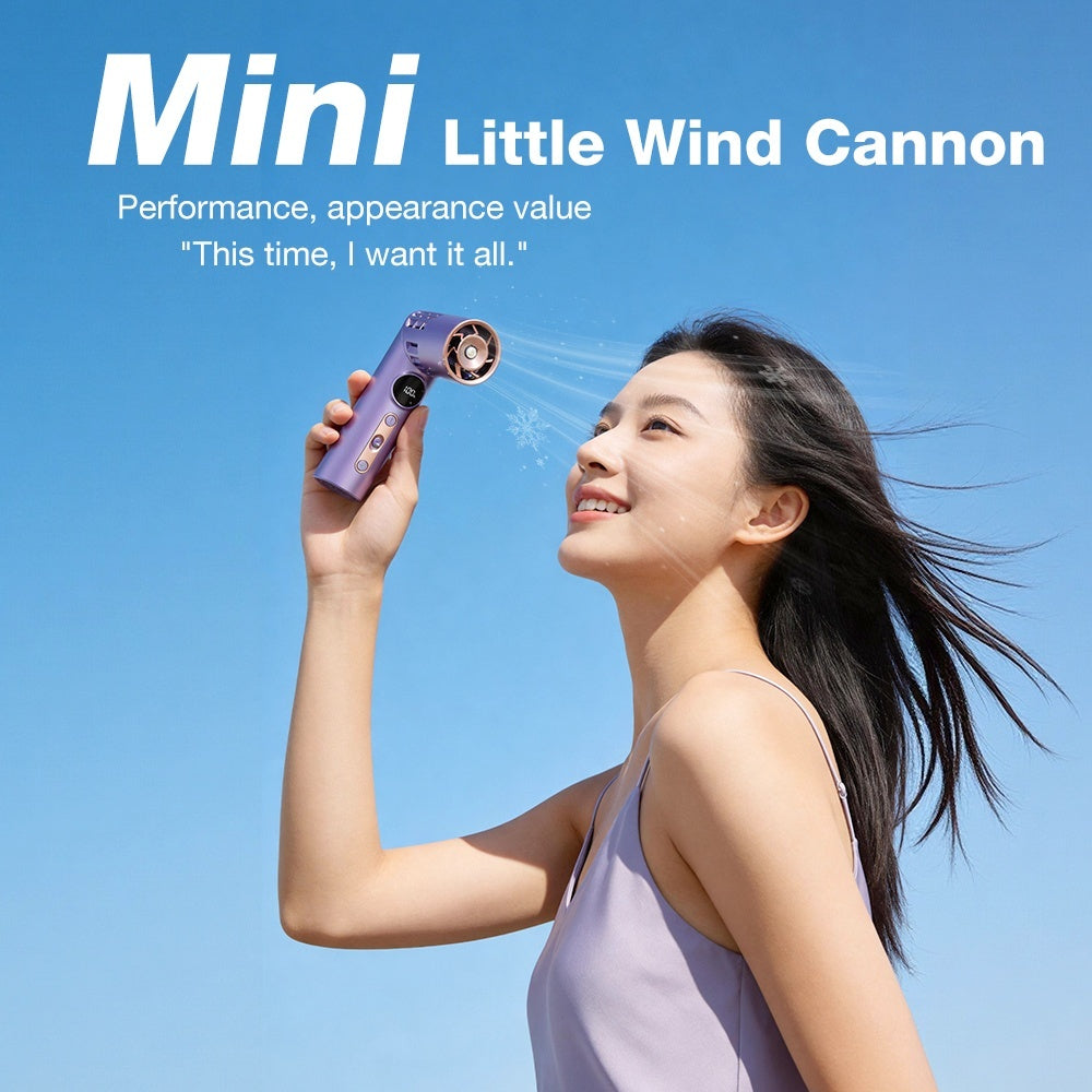 Lipstick-Shape Mini Fan with LED Flashlight
