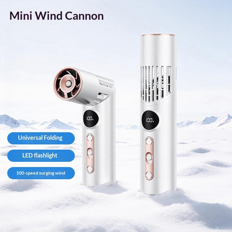 Lipstick-Shape Mini Fan with LED Flashlight