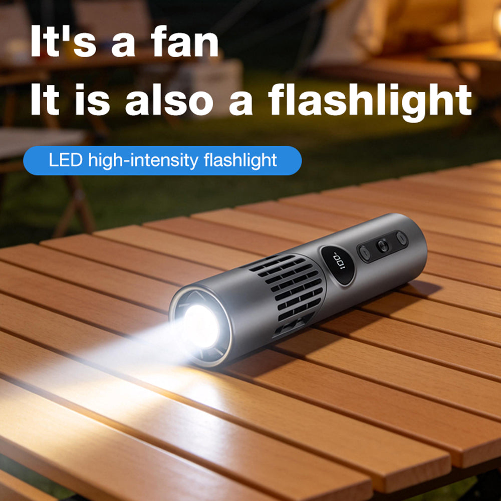 Lipstick-Shape Mini Fan with LED Flashlight