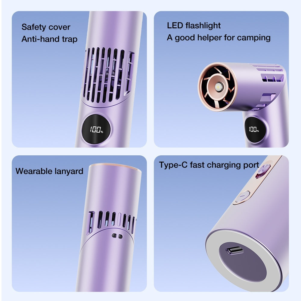 Lipstick-Shape Mini Fan with LED Flashlight