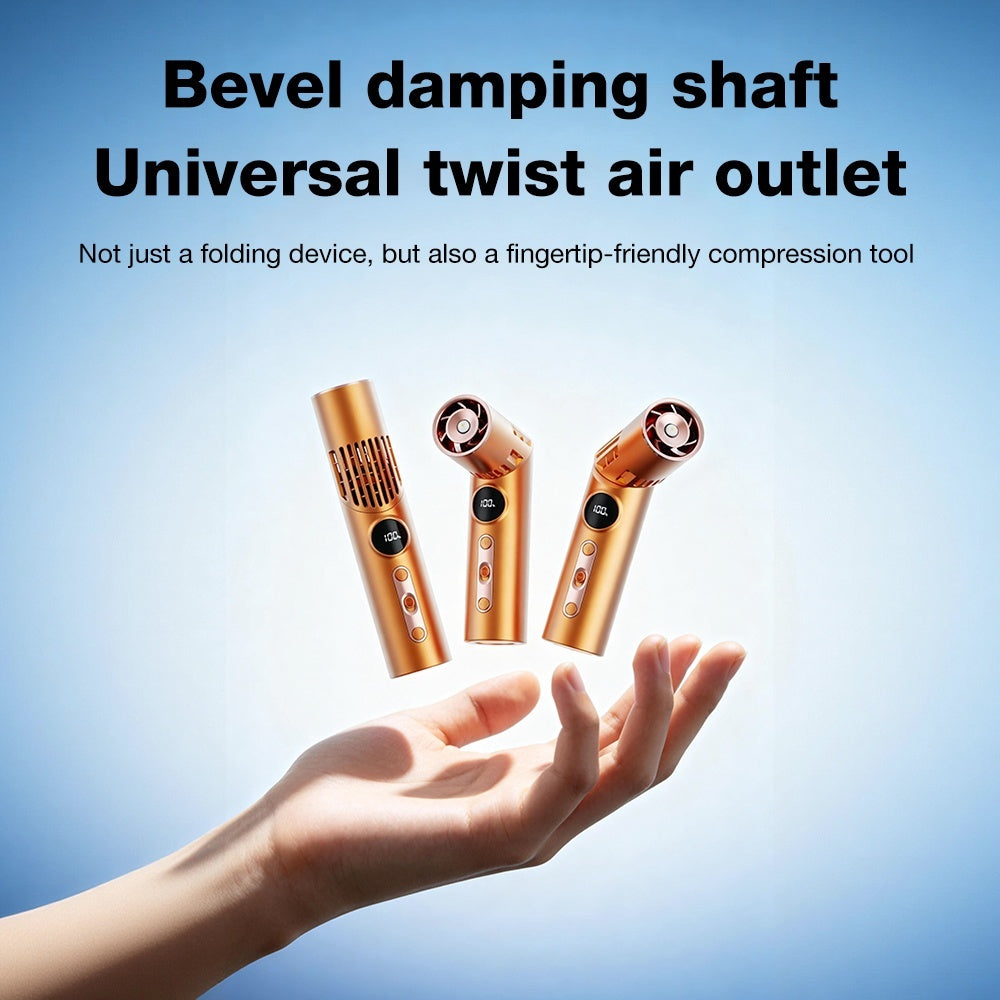 Lipstick-Shape Mini Fan with LED Flashlight
