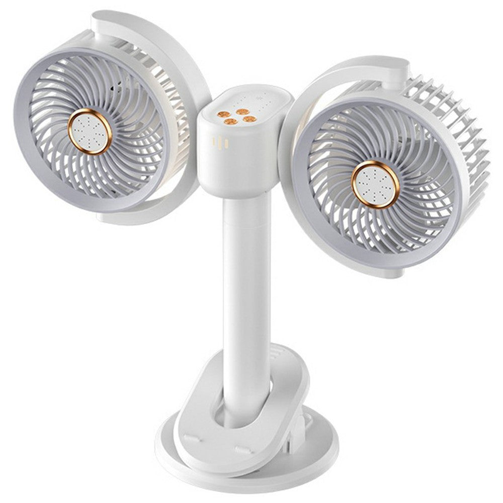 Dual-Head Desktop Fan with Aromatherapy & Night Light