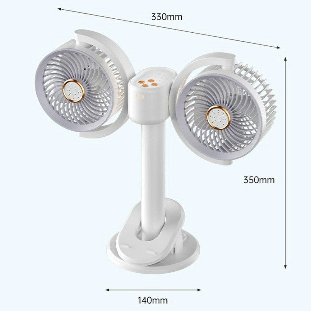Dual-Head Desktop Fan with Aromatherapy & Night Light