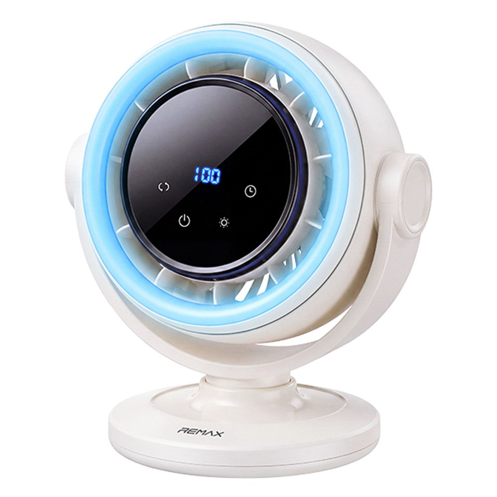 REMAX RS-ZF26 Star Ring RGB Light Fan 3600mAh 100-Level Stepless Adjustment Auto Oscillation Desktop Fan