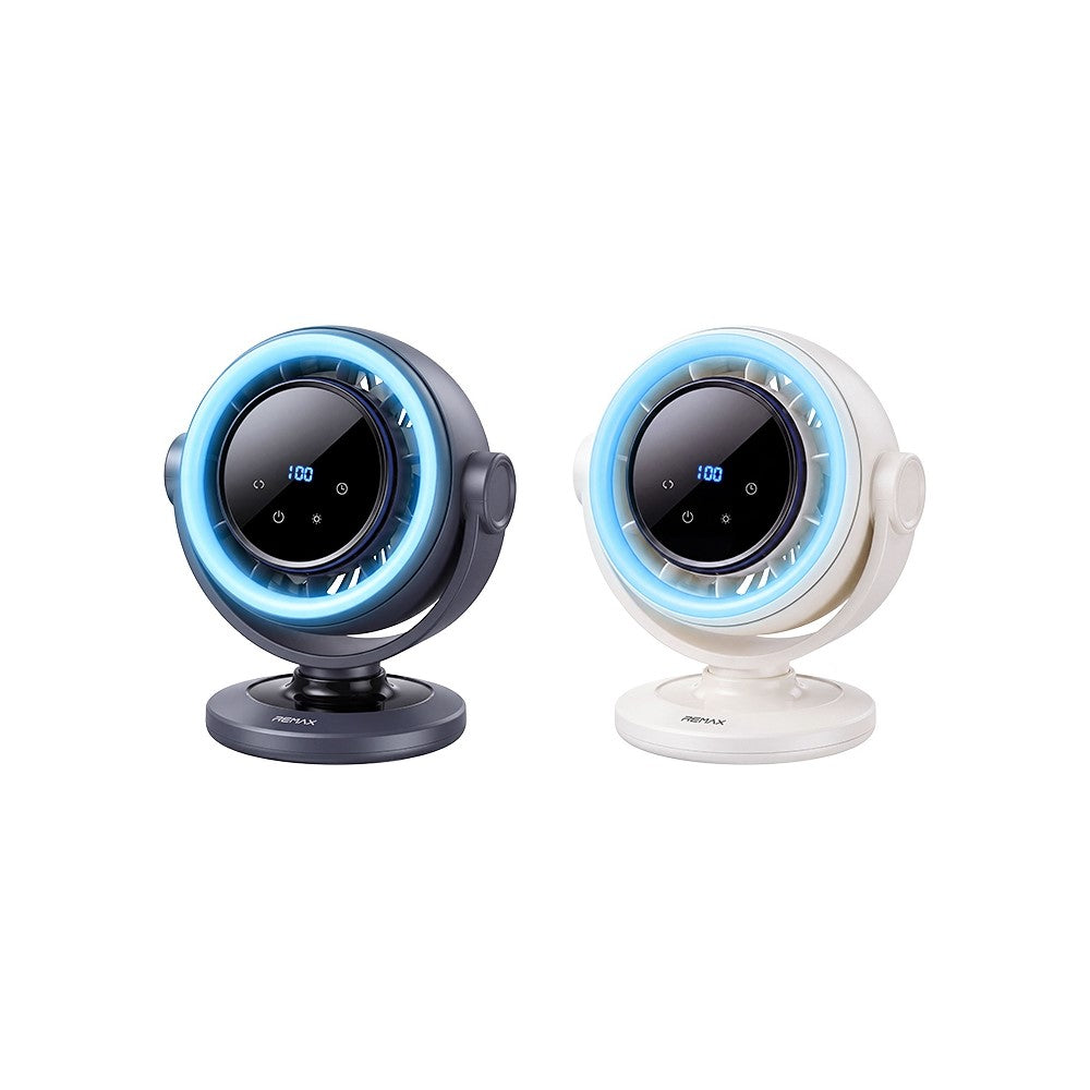 REMAX RS-ZF26 Star Ring RGB Light Fan 3600mAh 100-Level Stepless Adjustment Auto Oscillation Desktop Fan