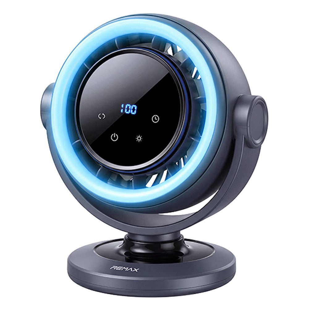 REMAX RS-ZF26 Star Ring RGB Light Fan 3600mAh 100-Level Stepless Adjustment Auto Oscillation Desktop Fan