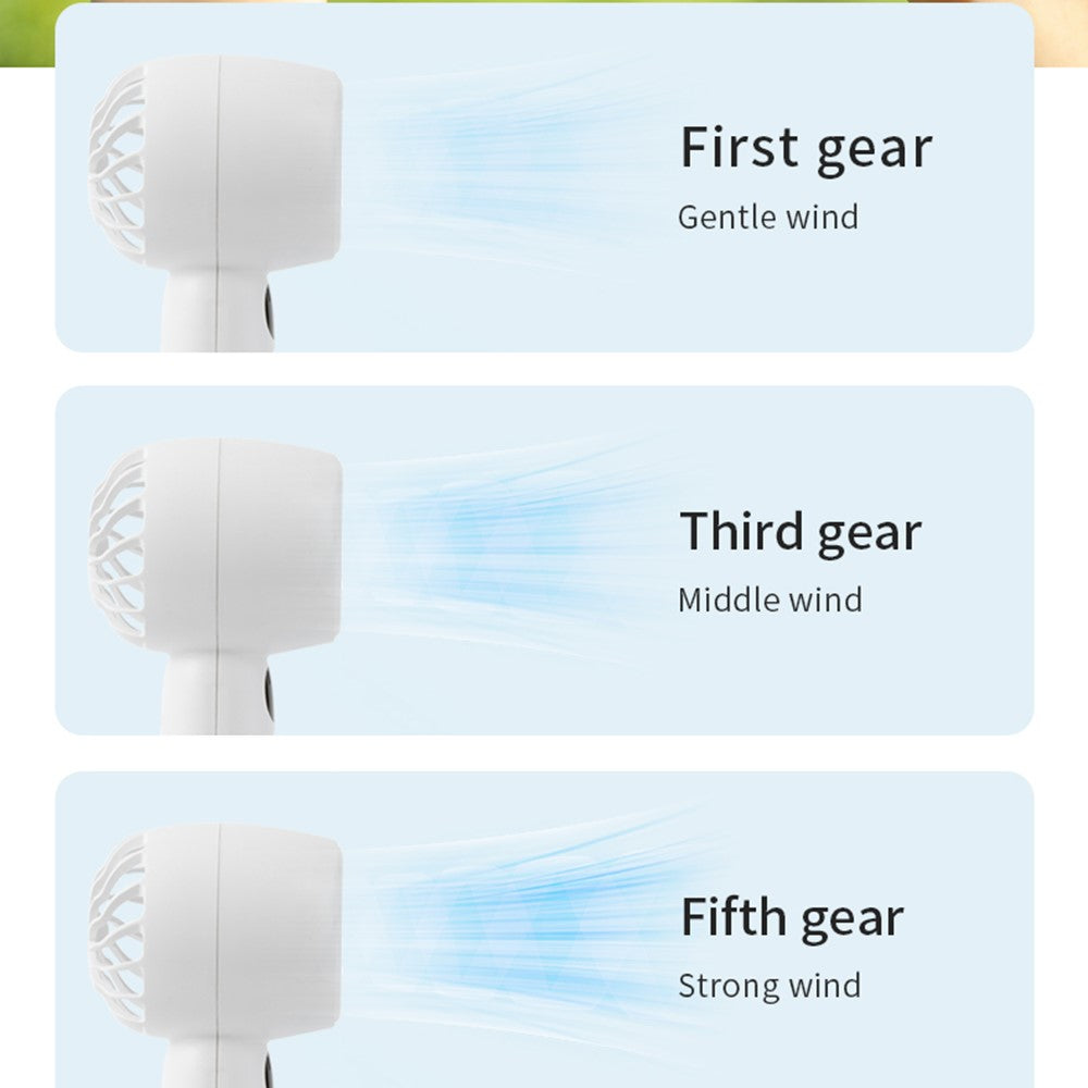 L08 Mini Handheld Fan with Digital Display & Hook