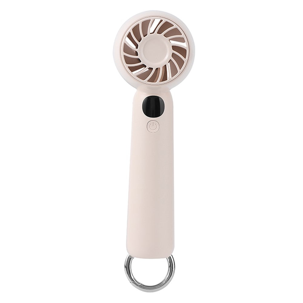 L08 Mini Handheld Fan with Digital Display & Hook