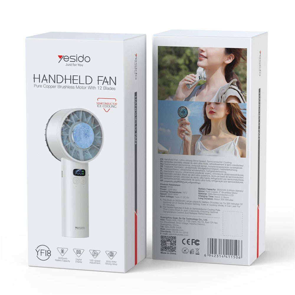 YESIDO YF18 Semiconductor Cooling Handheld Fan