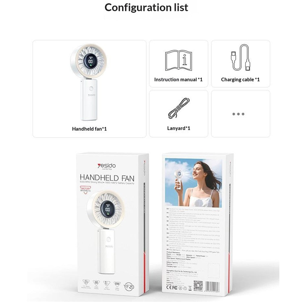 YESIDO YF20 Foldable Handheld Fan