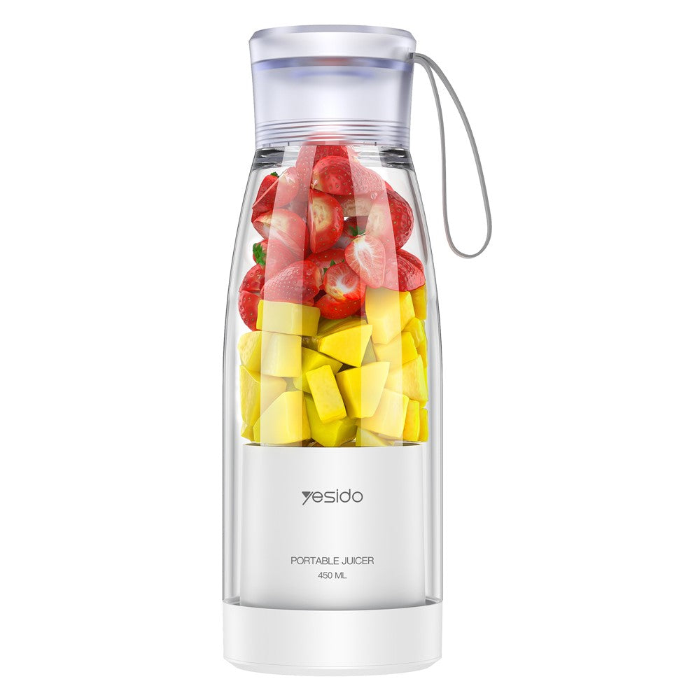 Portable Rechargeable Juicer – 450ml Stainless Steel Blender, BPA-Free (YESIDO EC17)