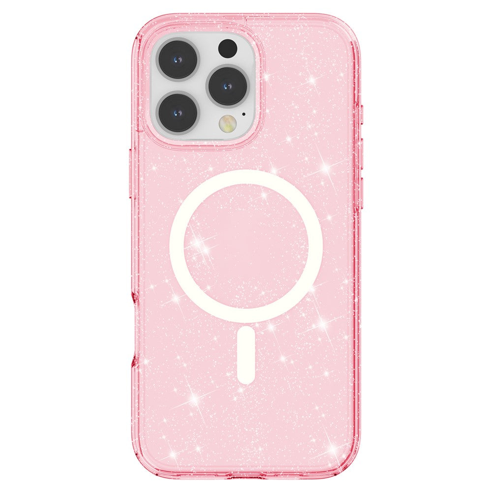 For iPhone 16 Pro Magnetic Case Compatible with MagSafe PC+TPU Glitter Phone Cover