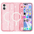 For iPhone 16 Case Compatible with MagSafe Sparkly Glitter PC+TPU Phone Cover