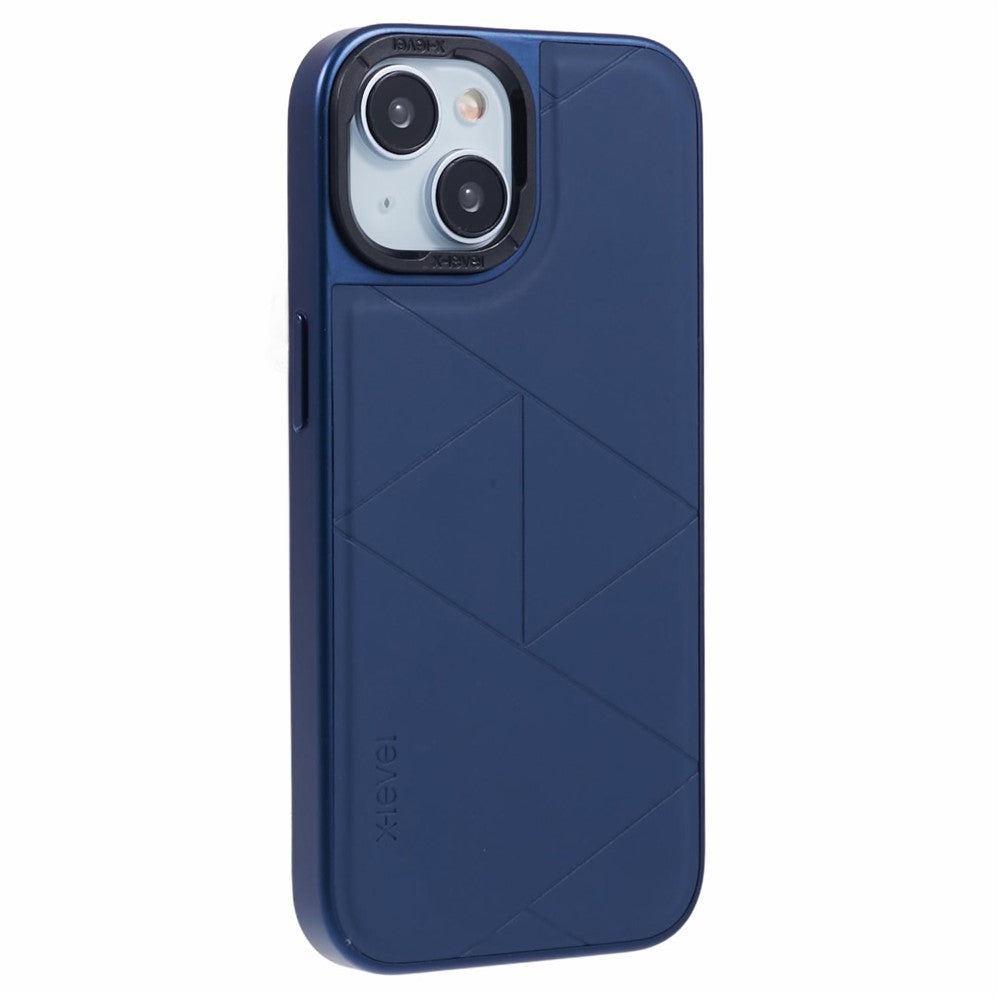X-LEVEL For iPhone 15 Case Shockproof Geometric PU Leather Back Cover