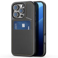 DUX DUCIS Rafi II Series for iPhone 16 Pro Magnetic Case Kickstand Card Slots Leather+TPU Phone Cover