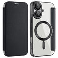 For iPhone 16 Magnetic Case RFID Blocking Leather Phone Cover