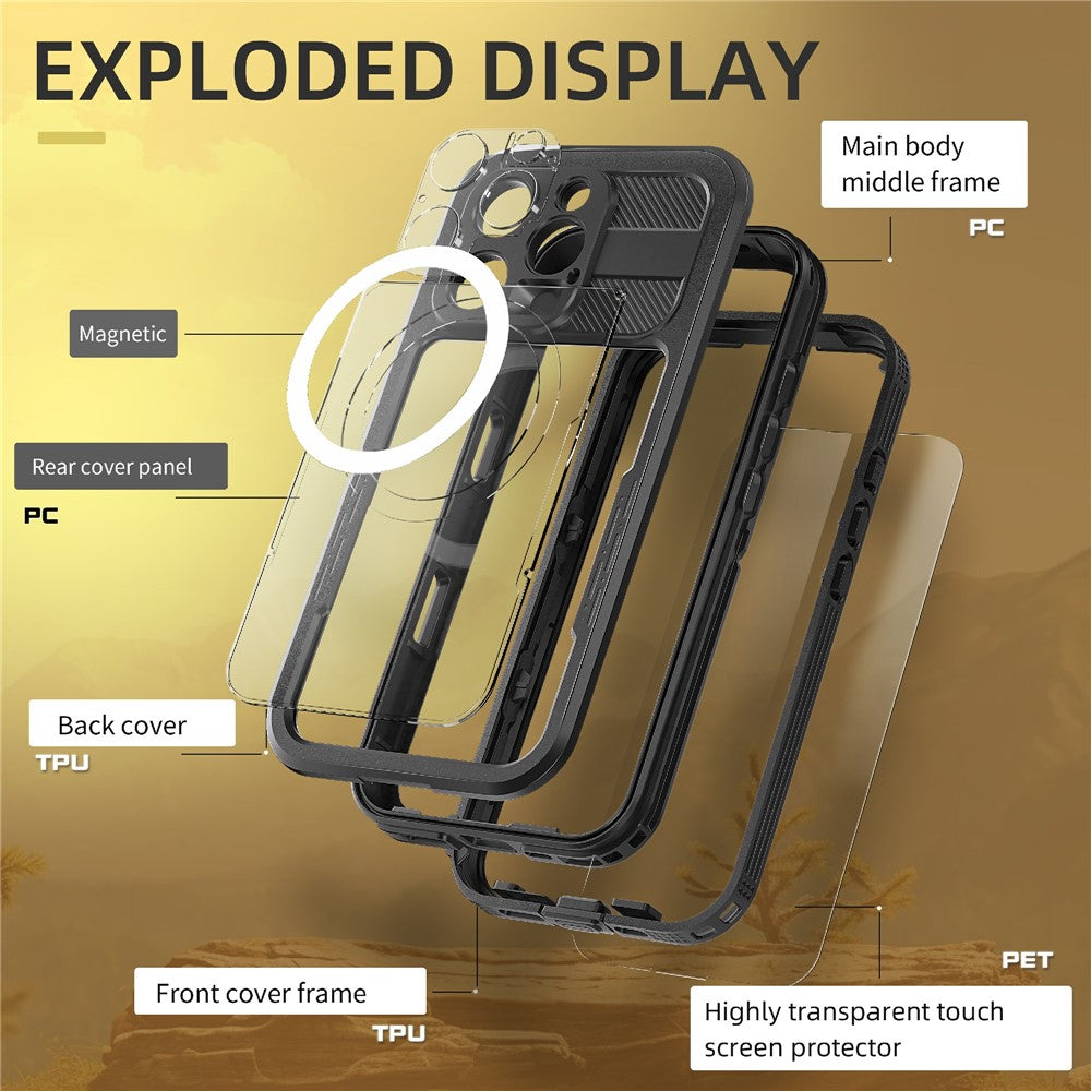 REDPEPPER For iPhone 16 Pro Case Compatible with MagSafe IP68 Waterproof Clear Phone Cover