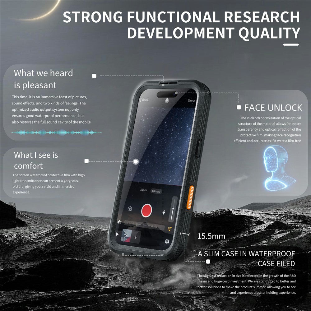 REDPEPPER For iPhone 16 Pro Case Compatible with MagSafe IP68 Waterproof Clear Phone Cover