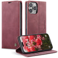 CASEME 013 Series For iPhone 16 Pro Case Card Holder Stand Leather Phone Cover