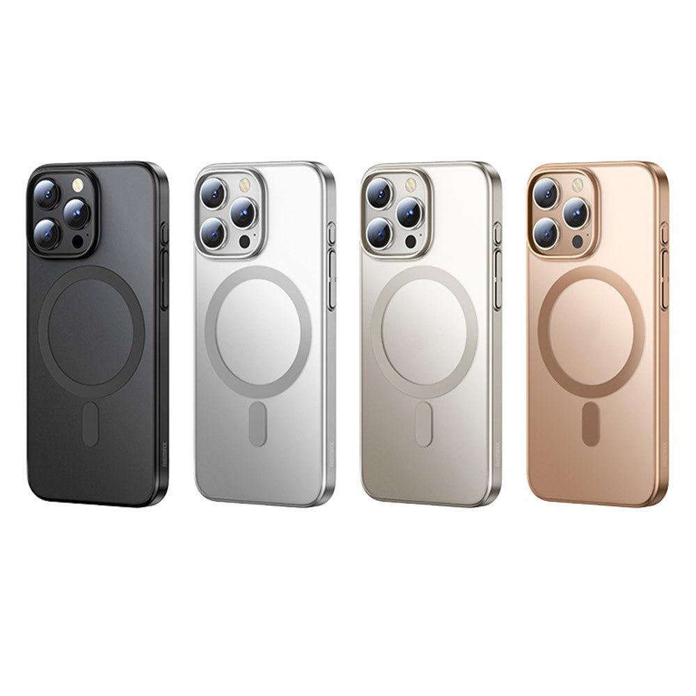 REMAX RM-1625 For iPhone 16 Pro Max Case Compatible with MagSafe Skin Touch Electroplated Slim Phone Cover