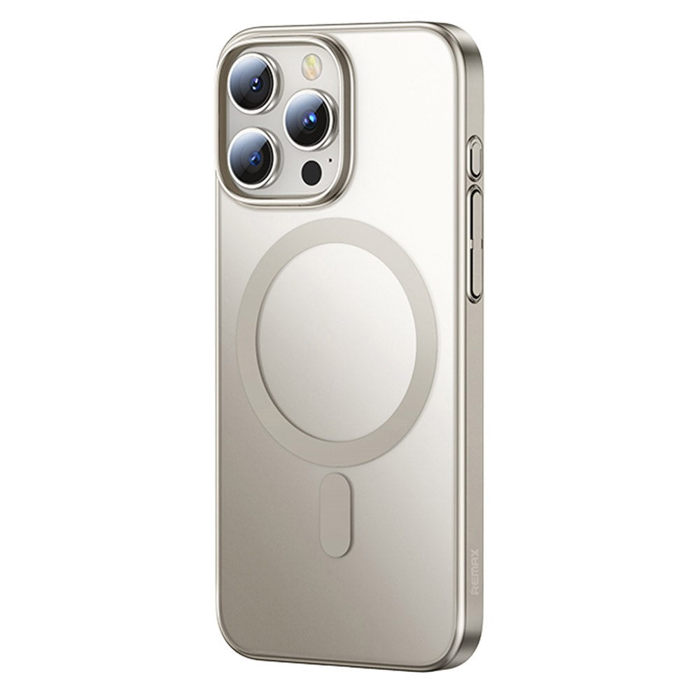 REMAX RM-1625 For iPhone 16 Pro Max Case Compatible with MagSafe Skin Touch Electroplated Slim Phone Cover