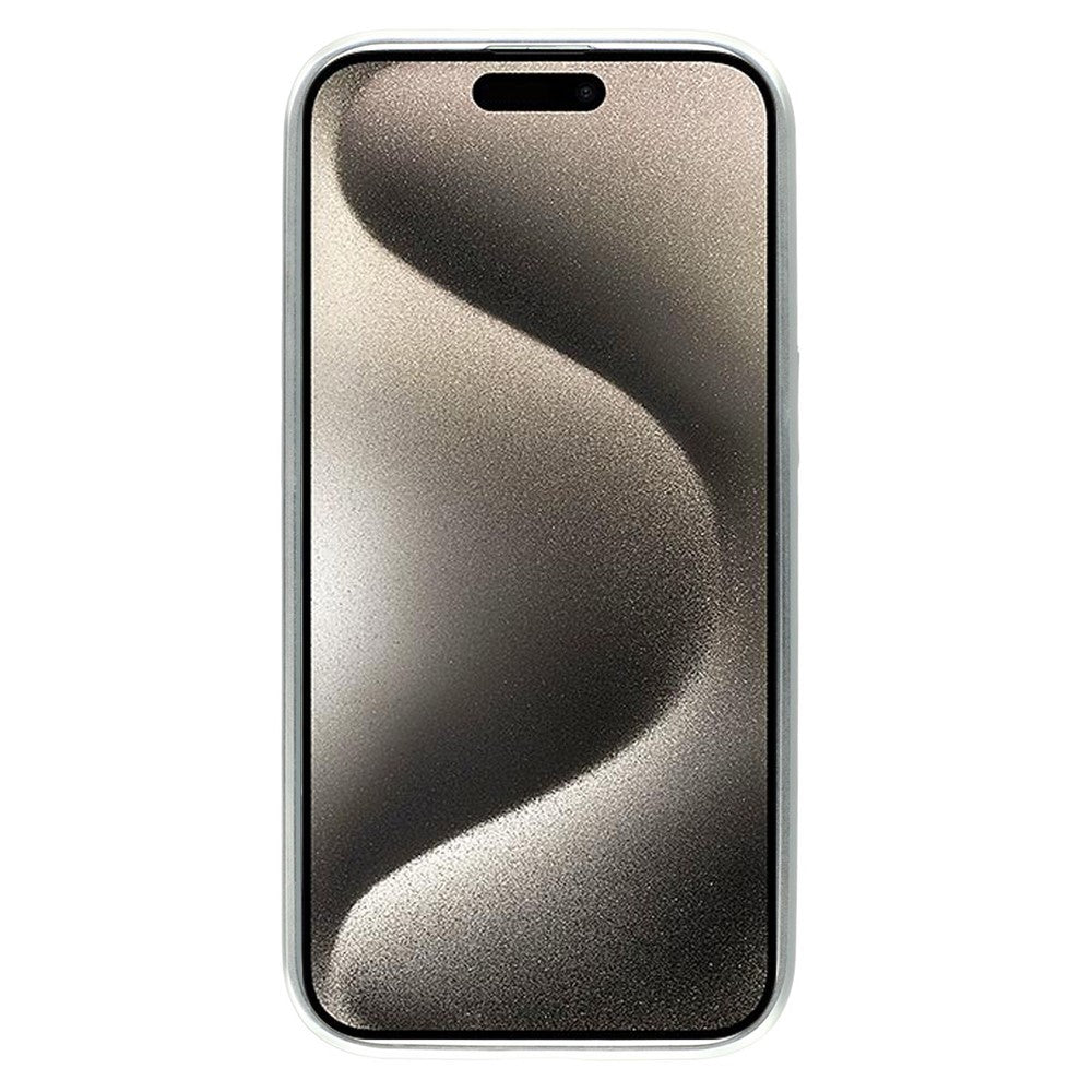For iPhone 15 Case Lacquered Epoxy Pattern TPU + Acrylic Phone Cover Large Camera Cutout