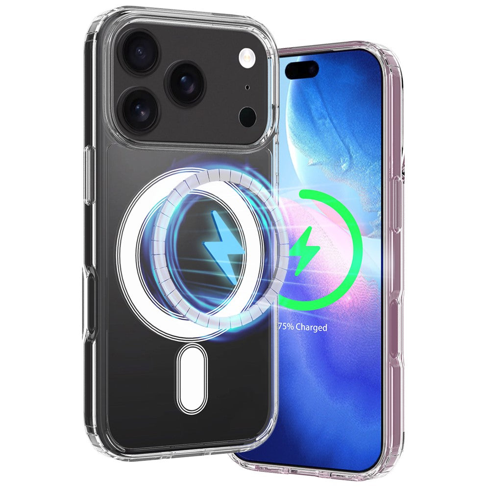 For iPhone 17 Pro Max Clear Phone Case Compatible with MagSafe TPU+Acrylic Back Cover