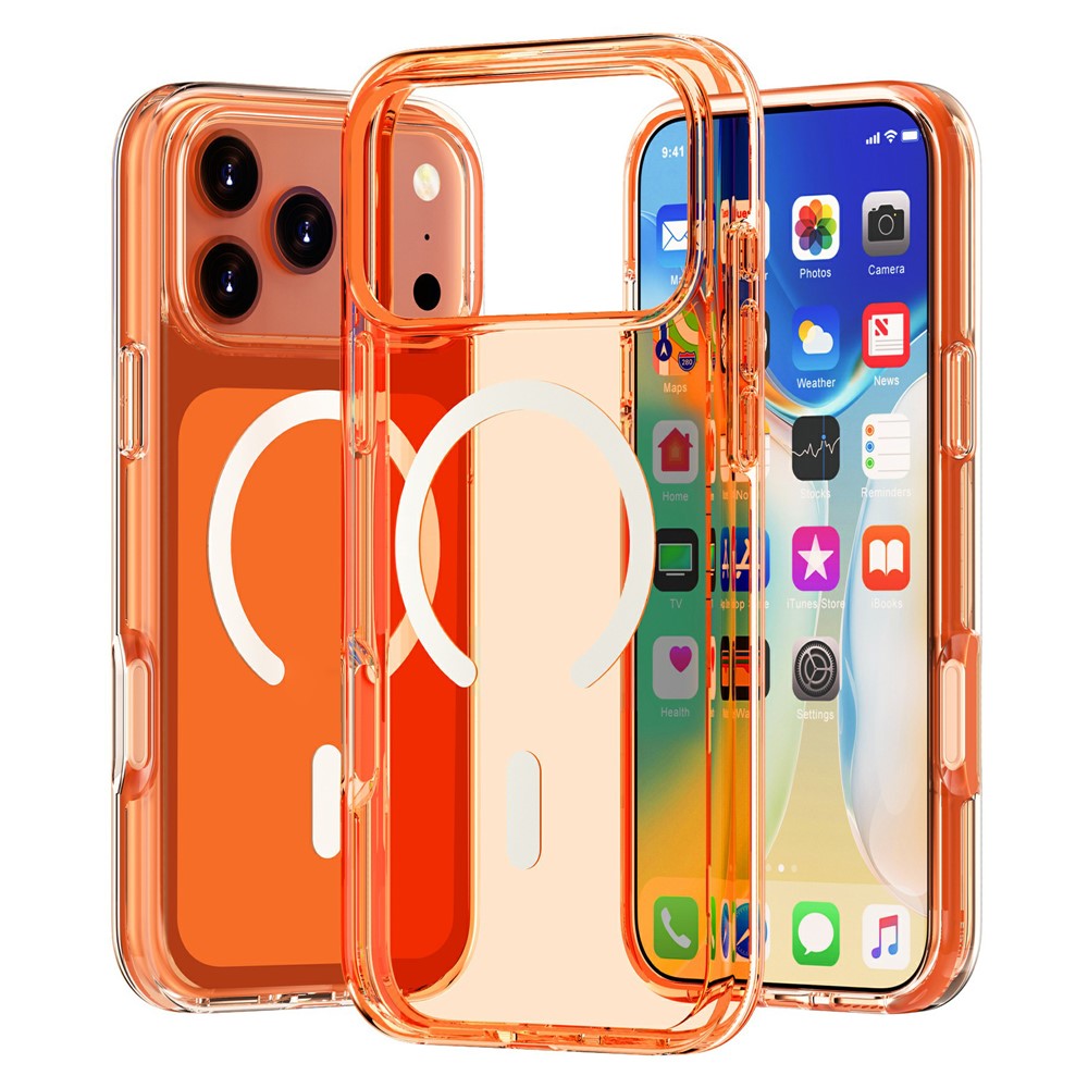 For iPhone 17 Pro Max Magnetic Case Compatible with MagSafe PC + TPU Clear Phone Cover