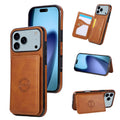 For iPhone 18 Pro Max / 17 Pro Max Case Card Holder Kickstand PU Leather + TPU Phone Cover