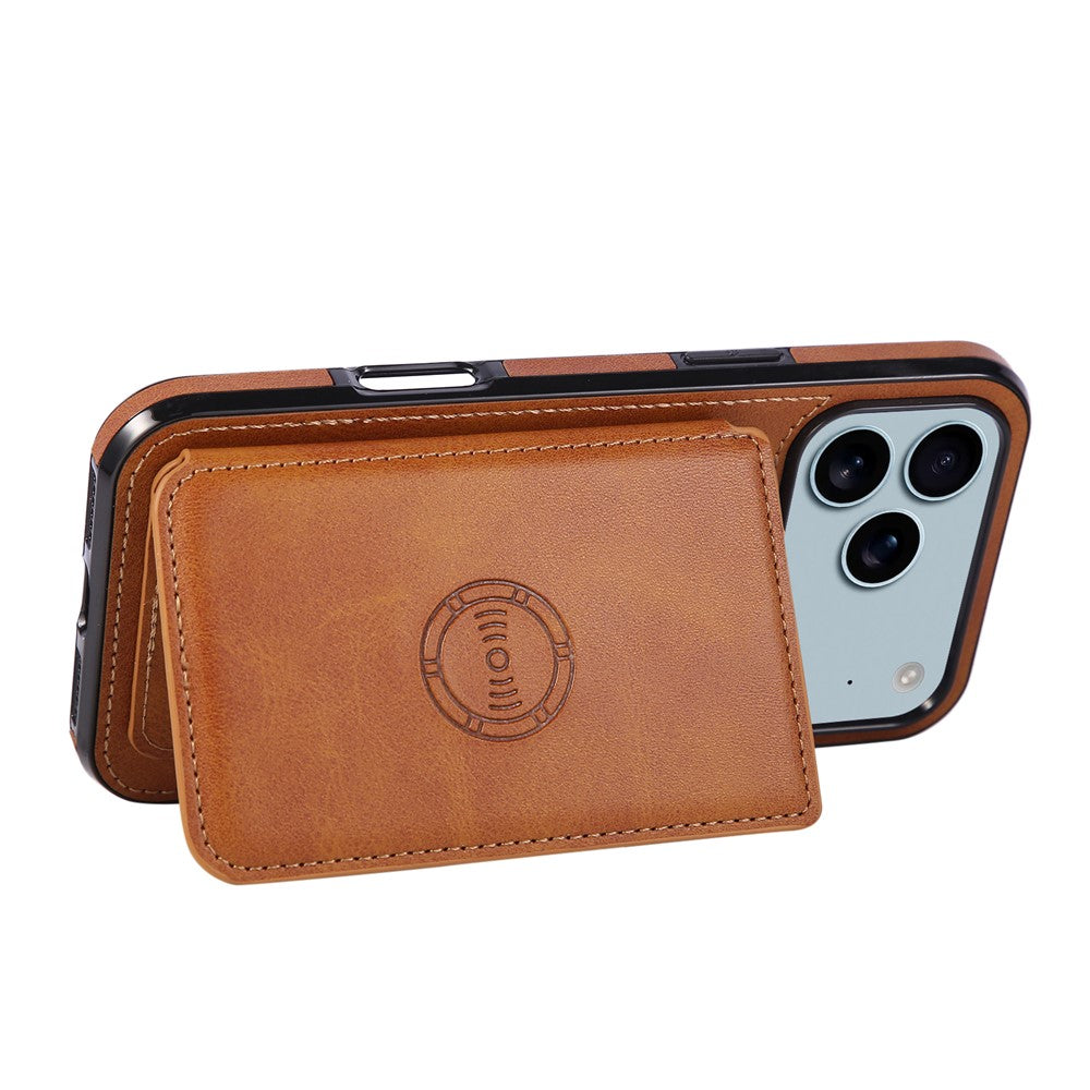 For iPhone 18 Pro Max / 17 Pro Max Case Card Holder Kickstand PU Leather + TPU Phone Cover