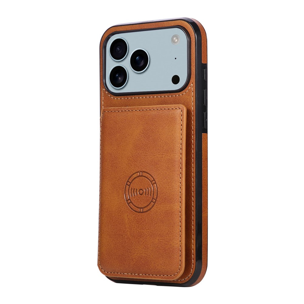 For iPhone 18 Pro Max / 17 Pro Max Case Card Holder Kickstand PU Leather + TPU Phone Cover