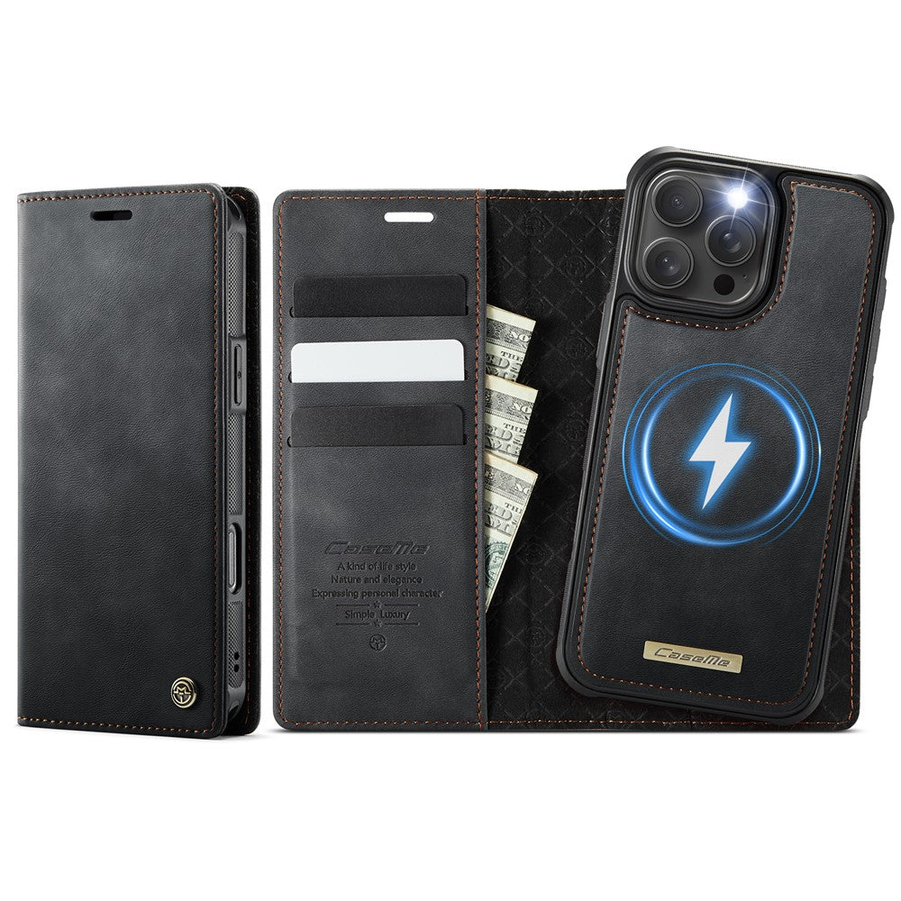 CASEME For iPhone 16 Pro Case  C49  Compatible with MagSafe RFID Blocking Detachable Wallet Leather Phone Cover