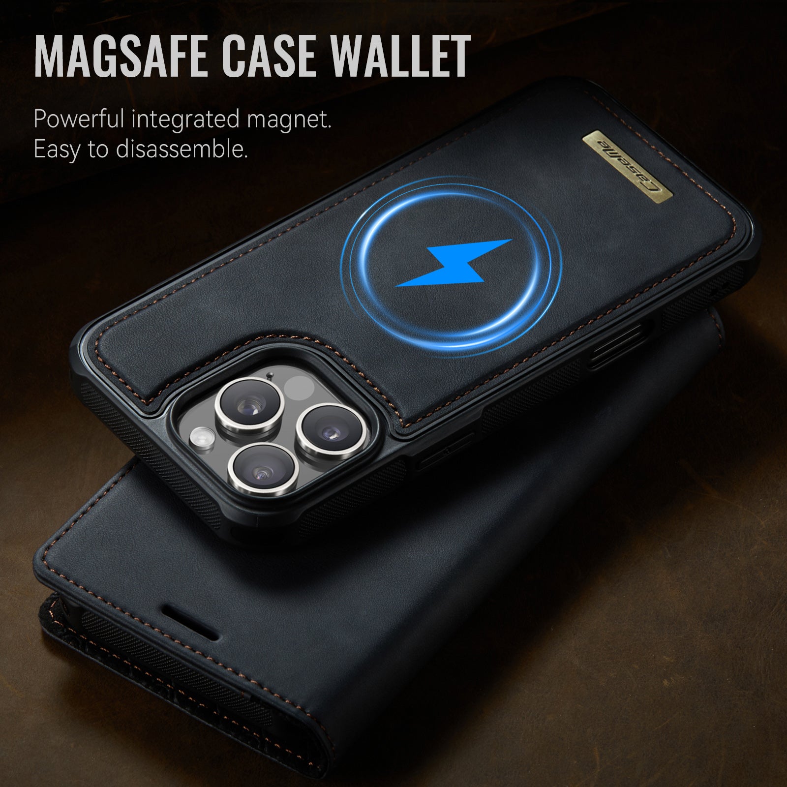 CASEME For iPhone 16 Pro Case  C49  Compatible with MagSafe RFID Blocking Detachable Wallet Leather Phone Cover
