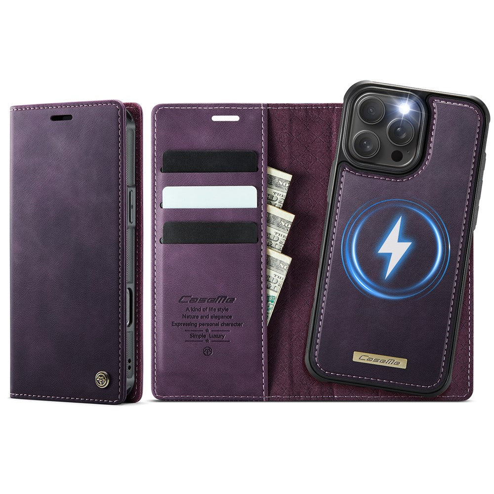 CASEME For iPhone 16 Pro Case  C49  Compatible with MagSafe RFID Blocking Detachable Wallet Leather Phone Cover