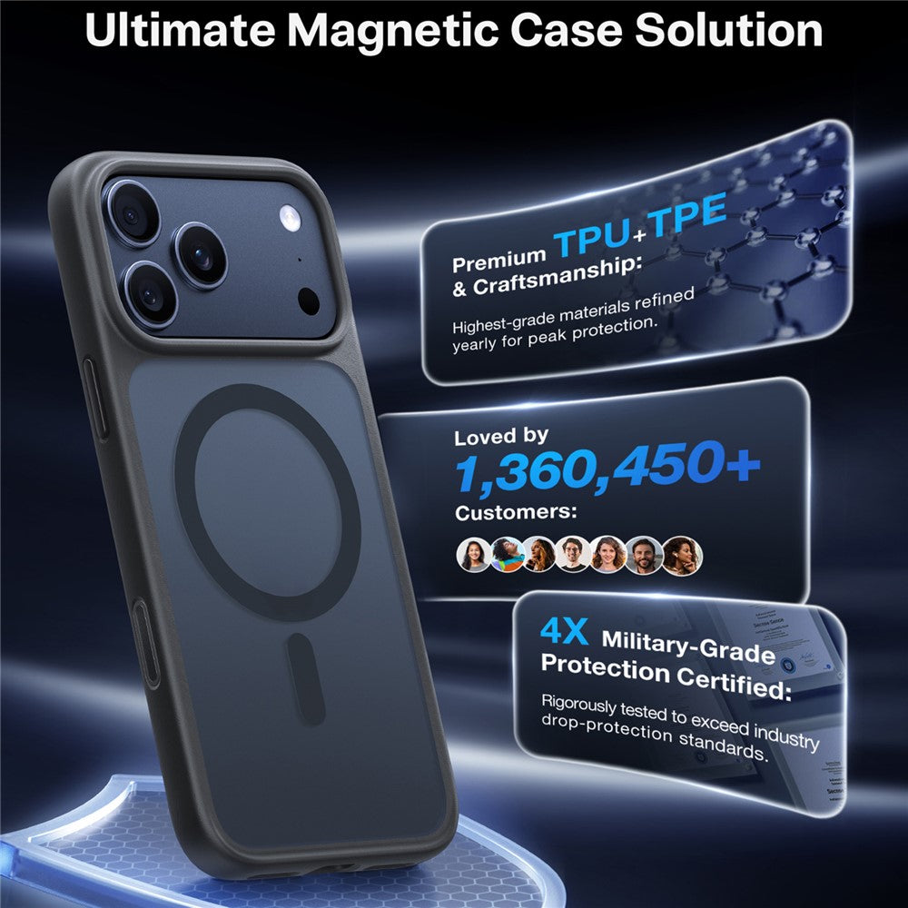 TORRAS Guardian-Mag Series For iPhone 17 Pro Case Magnetic Matte PC + TPU Phone Cover