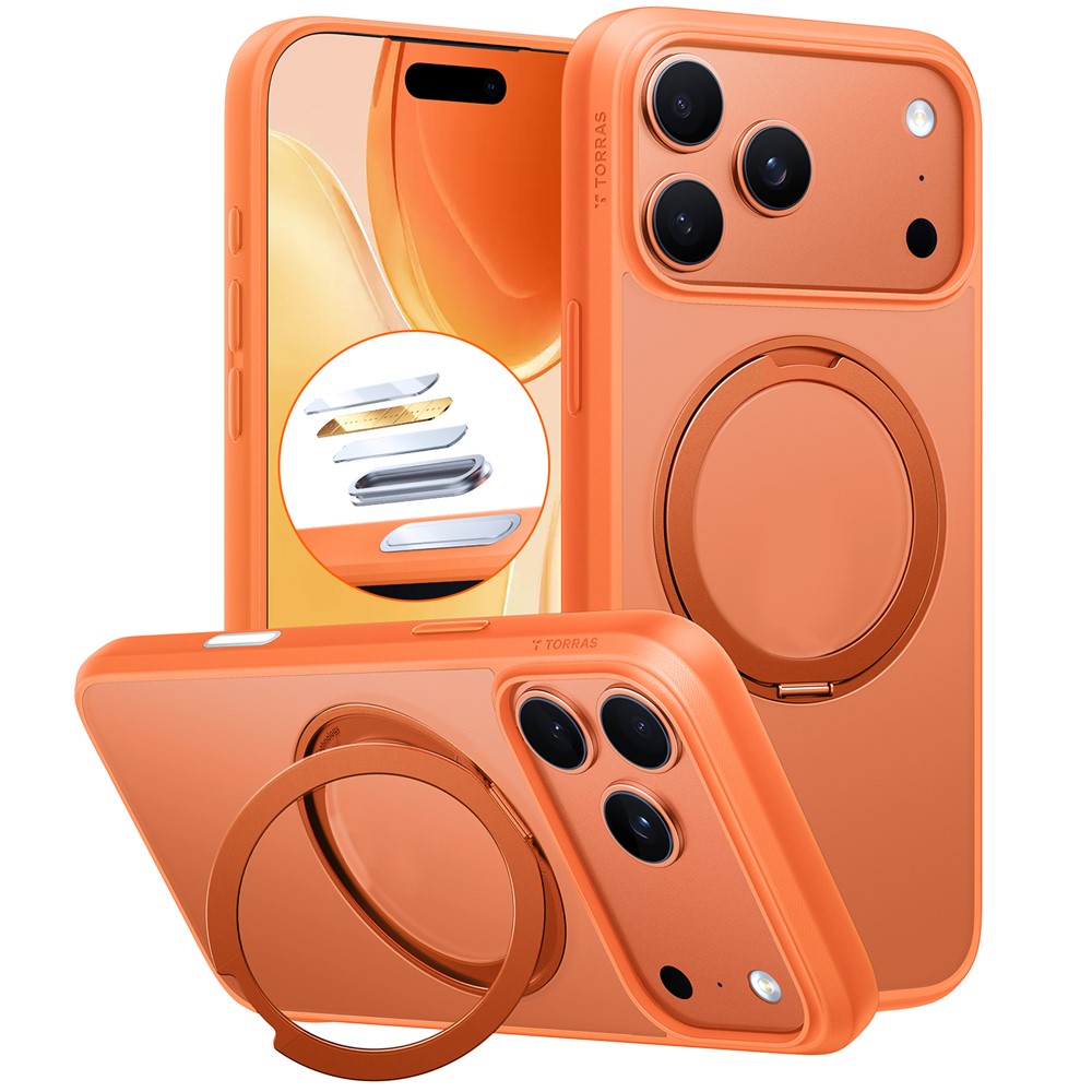 TORRAS Ostand O1 Guardian Series For iPhone 17 Pro Magnetic Case Rotating Kickstand TPU + PC Phone Cover